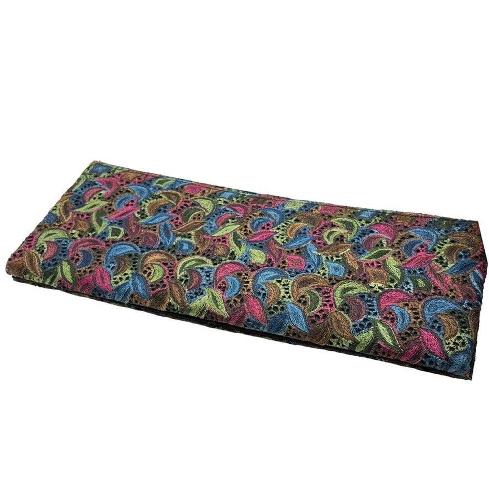 Lennox Clutch Purse Bag Women Embroidered Black Pink Green Blue Vintage 1960s